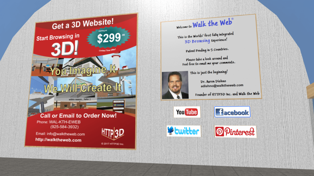 3D Web Objects placed in a 3D Building