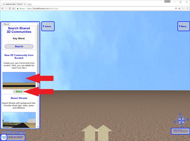 Select New 3D Community from Scratch