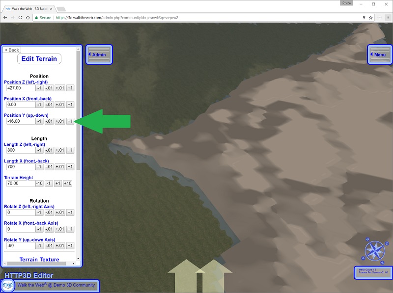 Lowered Heightmap