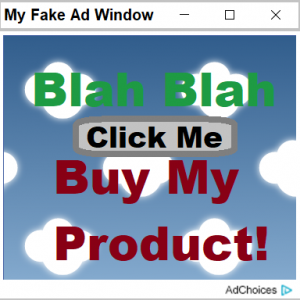 Fake Ad Window