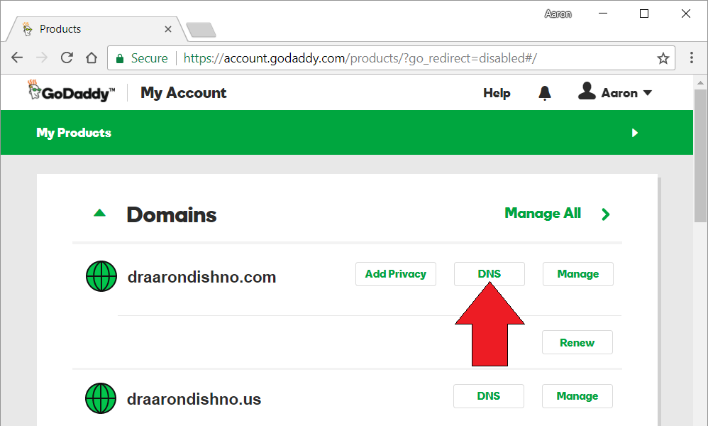 GoDaddy DNS Settings