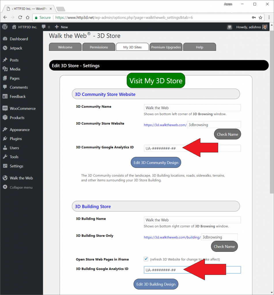 Set Google Analytics Ids