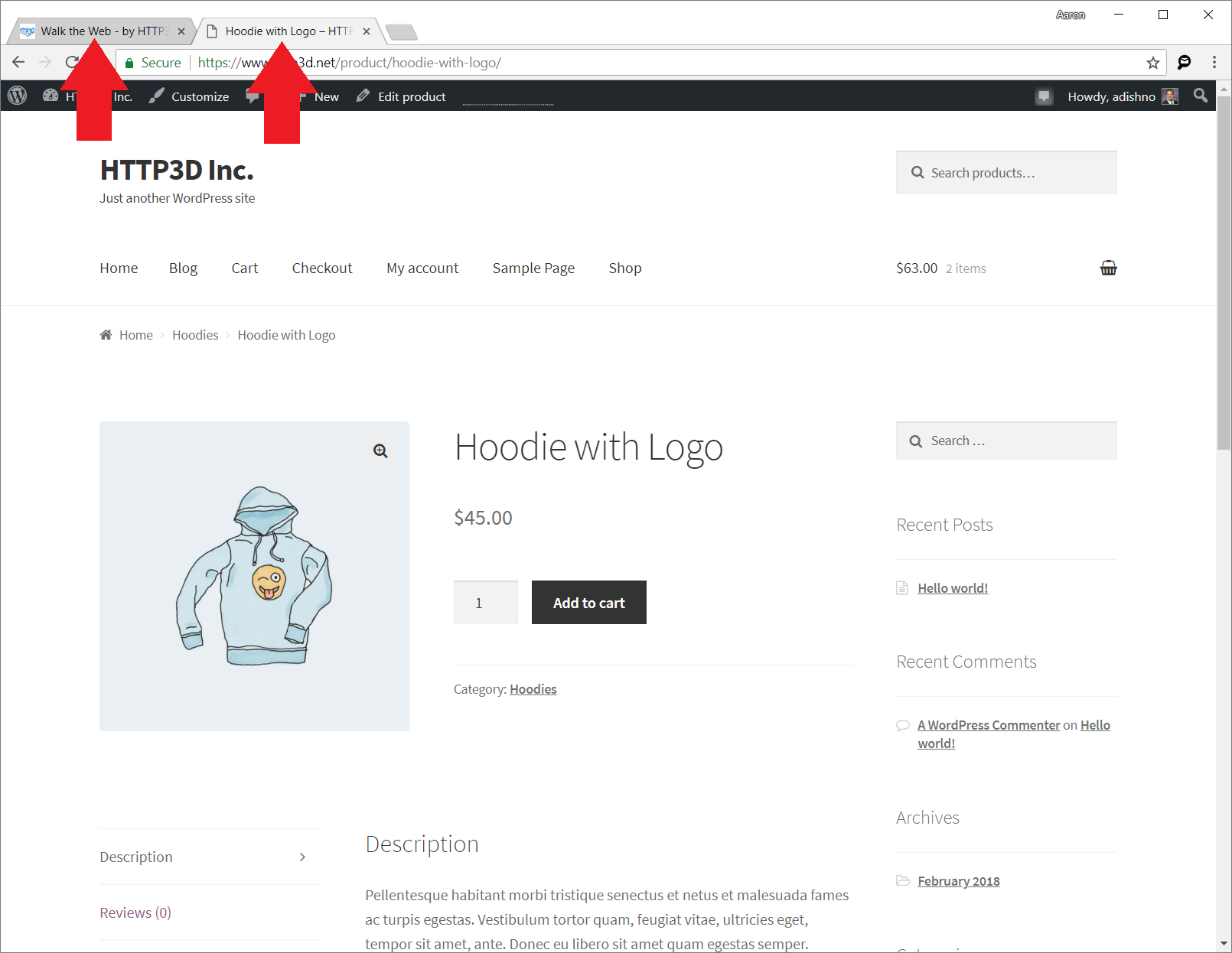 Show Page in New Browser Tab